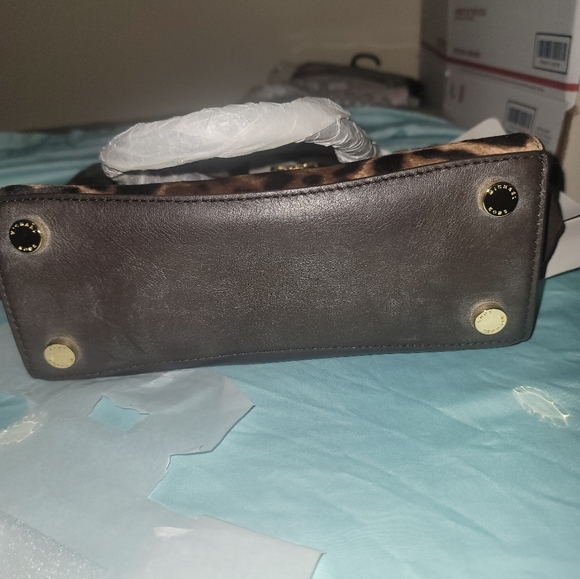 MICHAEL KORS MEDIUM HAMILTON TRAVELER LEOPARD BROWN CALF HAIR TOTE BAG - Picture 9 of 9